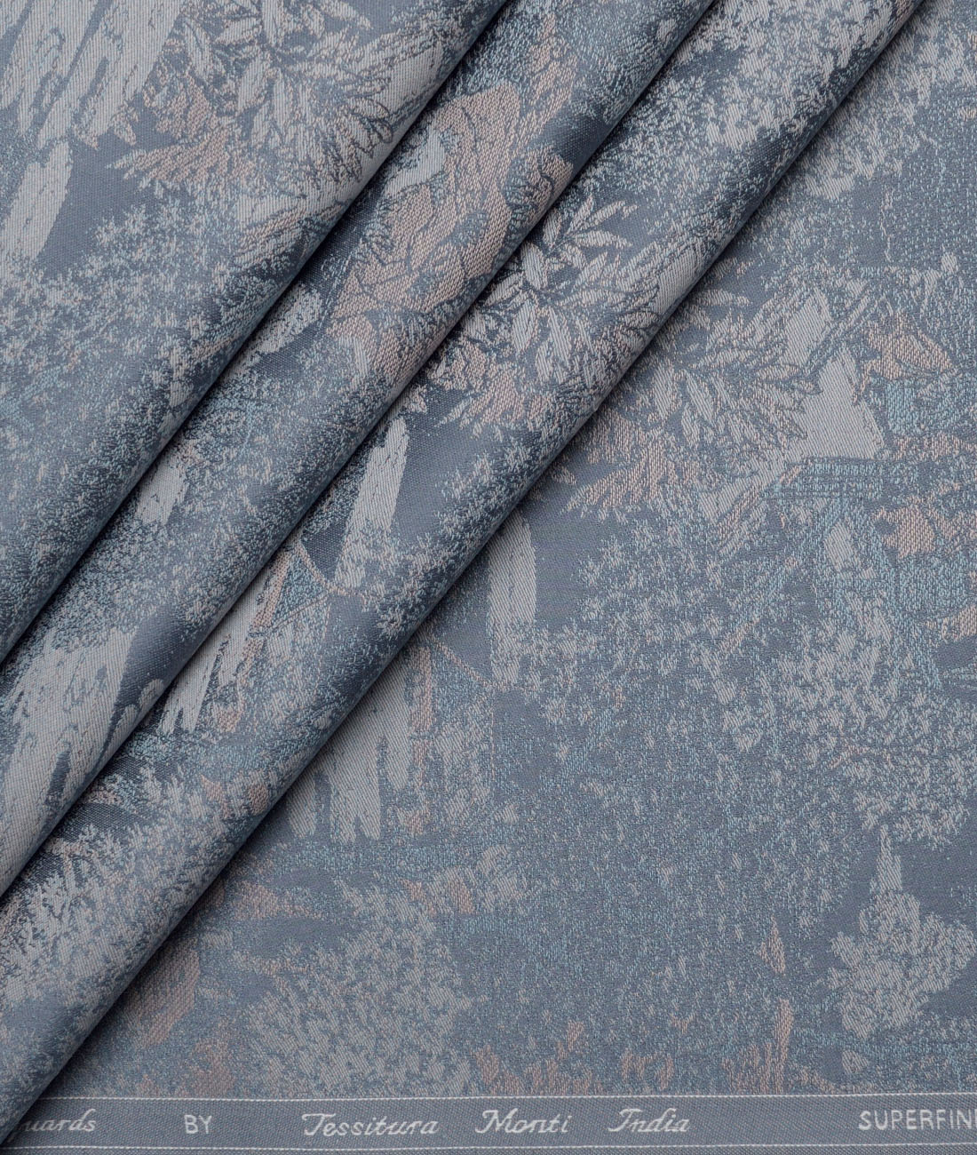 Tessitura Monti Giza Cotton Self Design Shirting Fabric (Grey) Tessitura Monti Giza Cotton Self Design Shirting Fabric (Grey)