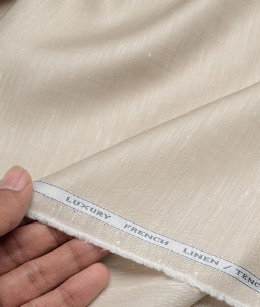 Tessitura Monti  Linen Tencel Solids Shirting Fabric (Beige)