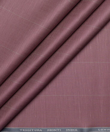 Tessitura Monti  Linen Tencel Striped Shirting Fabric (Copper Rose Pink)