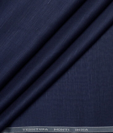 Tessitura Monti  Linen Tencel Solids Shirting Fabric (Dark Blue)