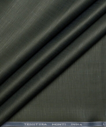 Tessitura Monti  Linen Tencel Solids Shirting Fabric (Thatch Green)